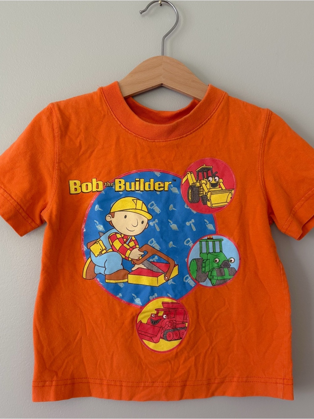 VTG PBS Bob the Builder Orange Kids Tee